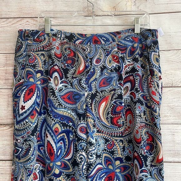 CATO WIDE LEG PANTS IN BLUE PAISLEY PRINT - Picture 2 of 6